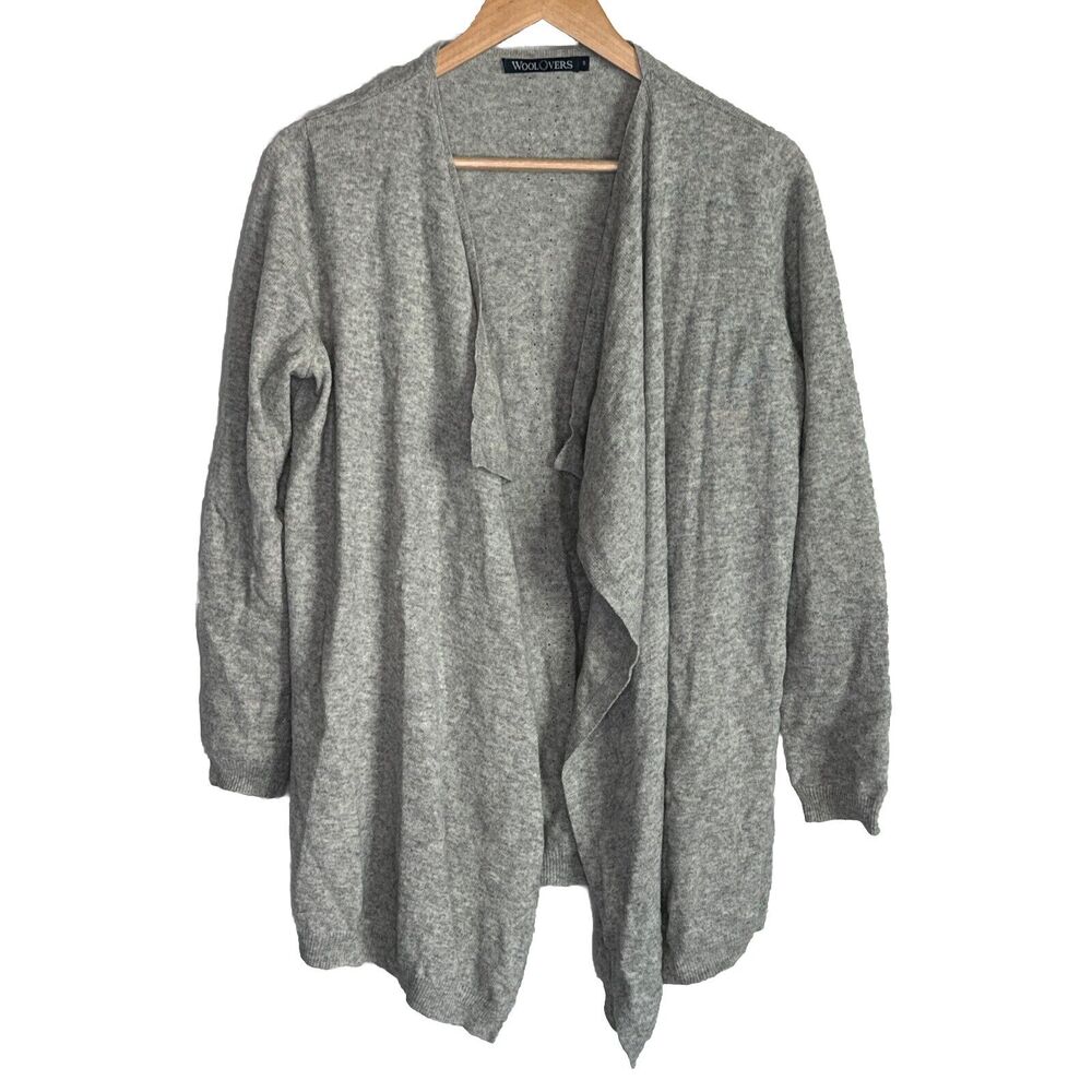 Woolovers Women's Gray Cashmere & Wool‎ Open Front Cardigan Sweater Size Small